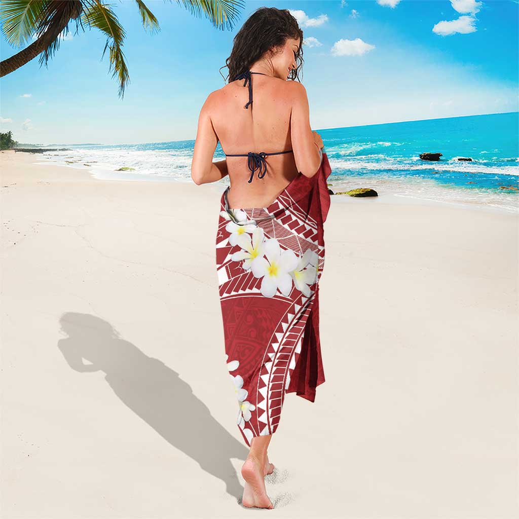 Polynesian Vintage Floral Sarong Scarlet Motifs - Polynesian Pride