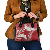 Polynesian Vintage Floral Shoulder Handbag Scarlet Motifs - Polynesian Pride
