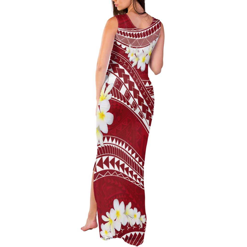 Polynesian Vintage Floral Tank Maxi Dress Scarlet Motifs - Polynesian Pride