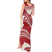 Polynesian Vintage Floral Tank Maxi Dress Scarlet Motifs - Polynesian Pride