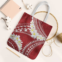 Polynesian Vintage Floral Tote Bag Scarlet Motifs - Polynesian Pride