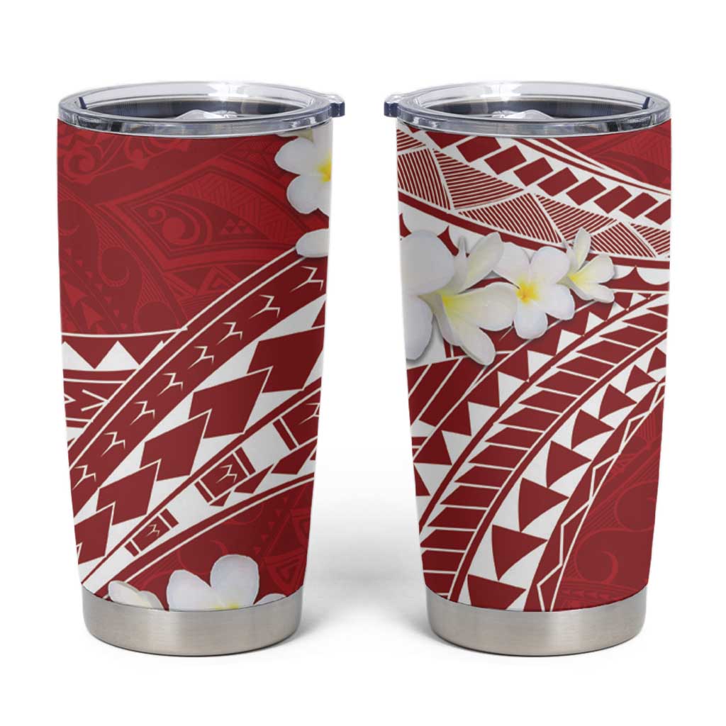 Polynesian Vintage Floral Tumbler Cup Scarlet Motifs LT7 Scarlet - Polynesian Pride