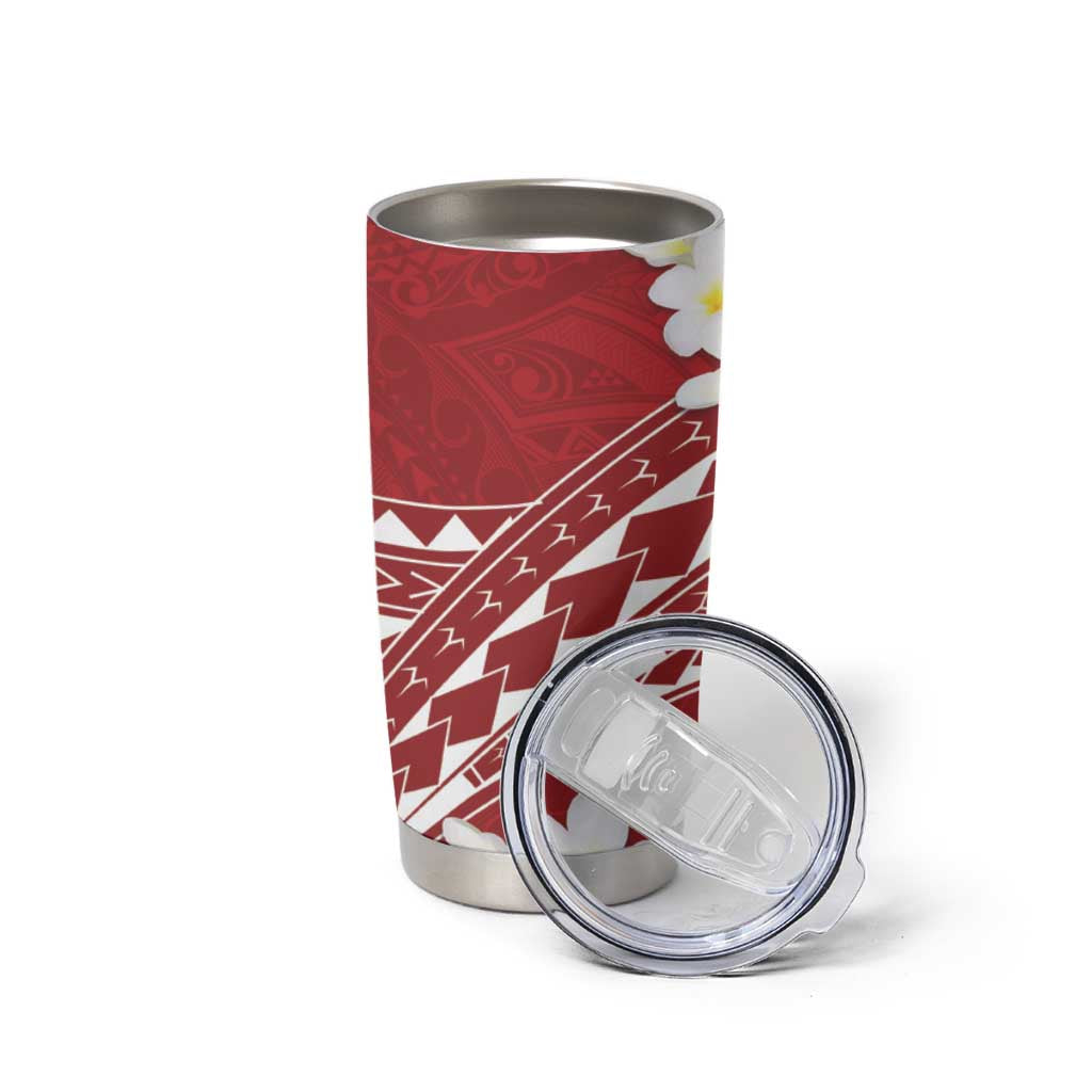 Polynesian Vintage Floral Tumbler Cup Scarlet Motifs LT7 - Polynesian Pride
