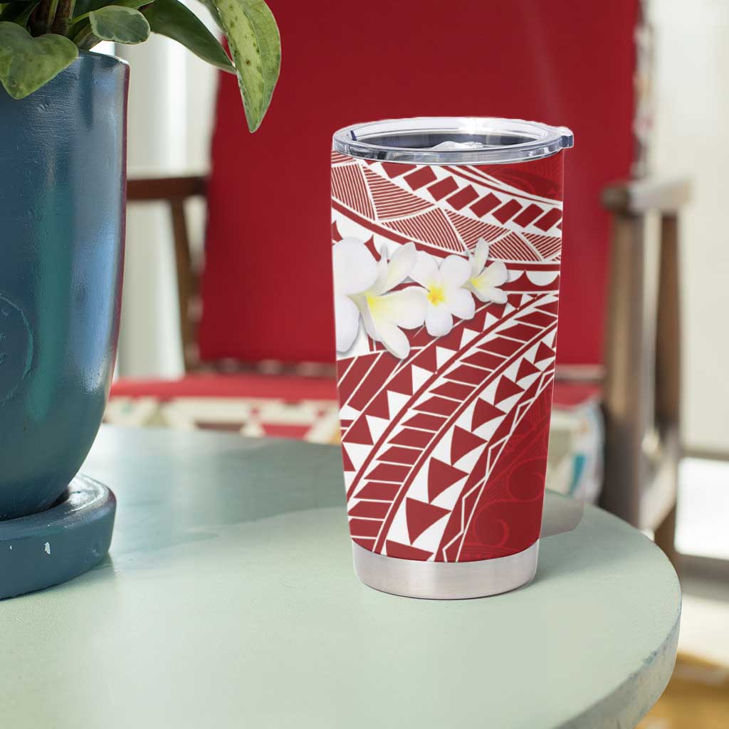 Polynesian Vintage Floral Tumbler Cup Scarlet Motifs LT7 - Polynesian Pride
