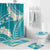 Polynesian Vintage Floral Bathroom Set Teal Motifs - Polynesian Pride