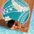 Polynesian Vintage Floral Beach Blanket Teal Motifs - Polynesian Pride
