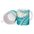 Polynesian Vintage Floral Ceramic Mug Teal Motifs - Polynesian Pride