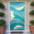 Polynesian Vintage Floral Door Cover Teal Motifs - Polynesian Pride