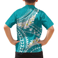 Polynesian Vintage Floral Family Matching Short Sleeve Bodycon Dress and Hawaiian Shirt Teal Motifs LT7 - Polynesian Pride