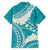 Polynesian Vintage Floral Family Matching Tank Maxi Dress and Hawaiian Shirt Teal Motifs - Polynesian Pride