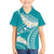 Polynesian Vintage Floral Hawaiian Shirt Teal Motifs - Polynesian Pride