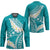 Polynesian Vintage Floral Hockey Jersey Teal Motifs - Polynesian Pride