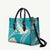 Polynesian Vintage Floral Leather Bag Teal Motifs - Polynesian Pride