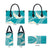 Polynesian Vintage Floral Leather Bag Teal Motifs - Polynesian Pride
