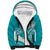 Polynesian Vintage Floral Sherpa Hoodie Teal Motifs - Polynesian Pride
