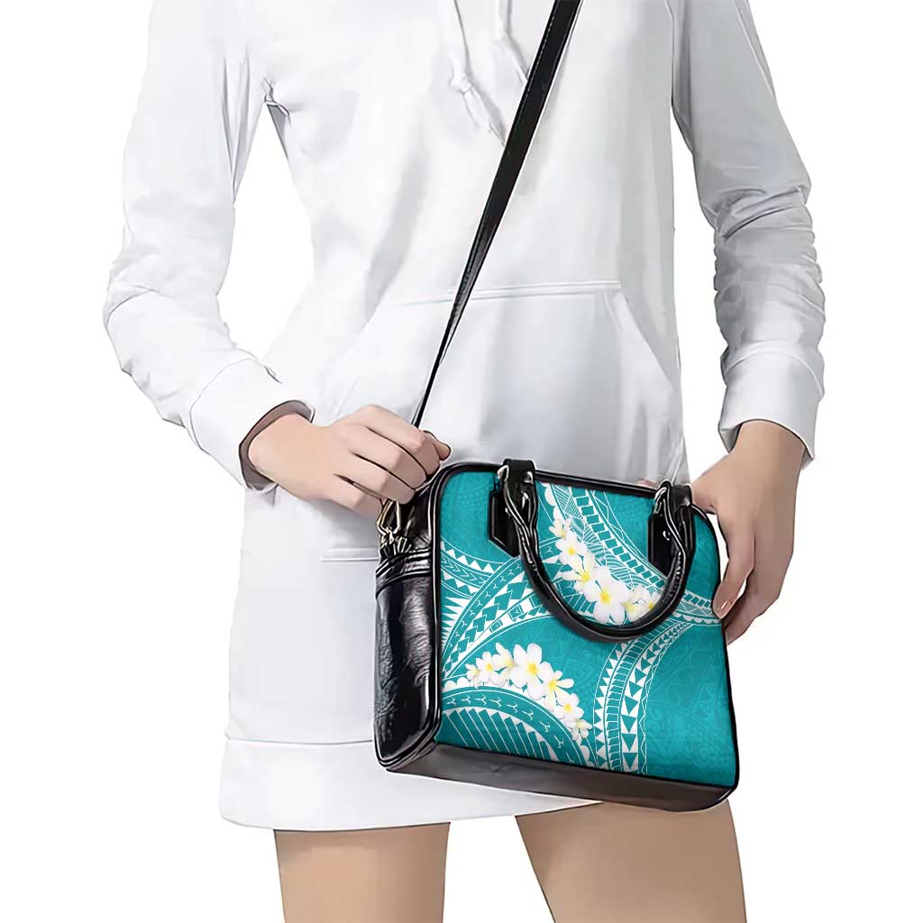 Polynesian Vintage Floral Shoulder Handbag Teal Motifs - Polynesian Pride