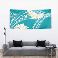 Polynesian Vintage Floral Tapestry Teal Motifs - Polynesian Pride