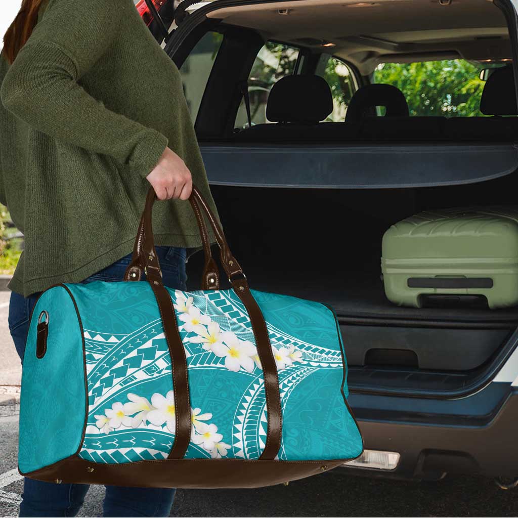 Polynesian Vintage Floral Travel Bag Teal Motifs - Polynesian Pride