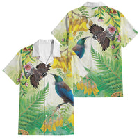 New Zealand Maori Mahuru Family Matching Puletasi and Hawaiian Shirt Tui With Pikawakawa Spring Colors LT7 Dad's Shirt - Short Sleeve Multicolor - Polynesian Pride