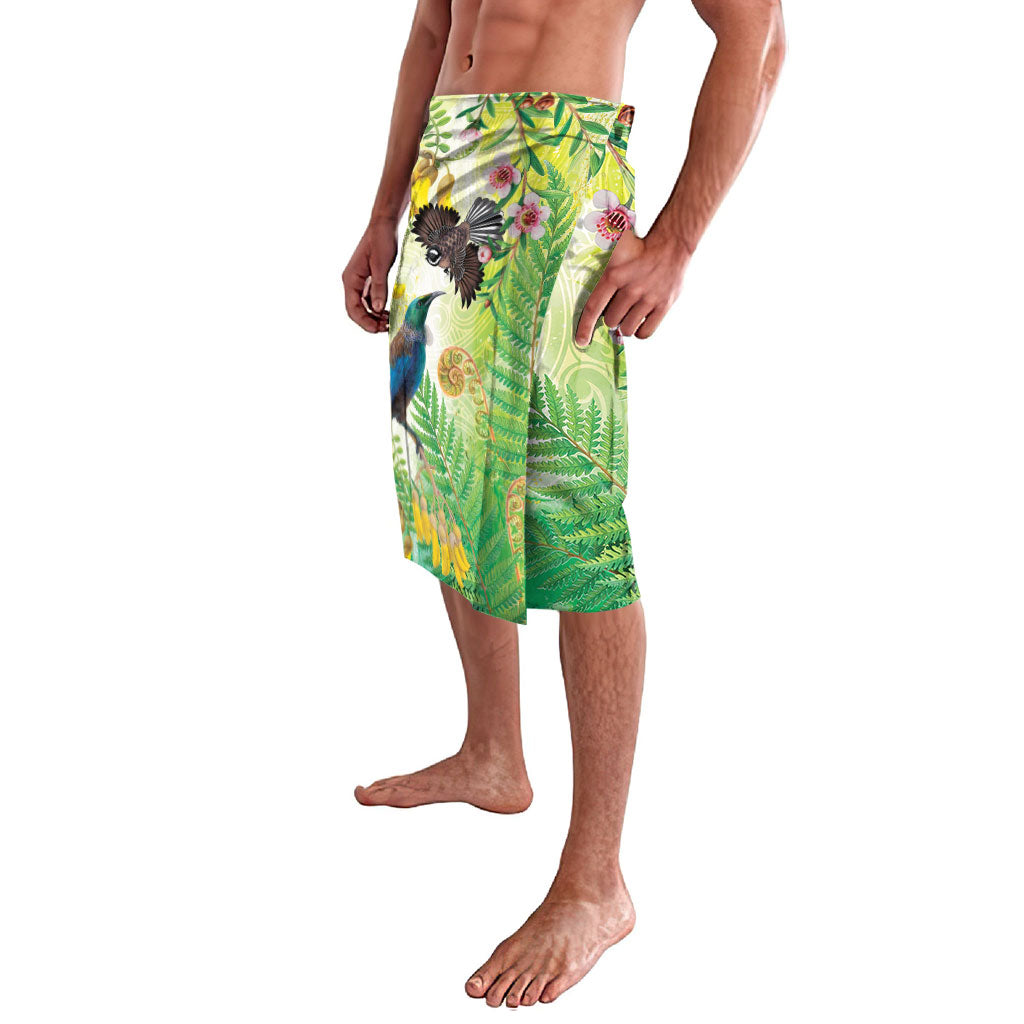New Zealand Maori Mahuru Lavalava Tui With Pikawakawa Spring Colors LT7 - Polynesian Pride