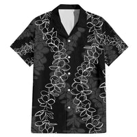 Hawaii Plumeria Lei Family Matching Mermaid Dress and Hawaiian Shirt Aloha Festive Vibe LT7 Dad's Shirt - Short Sleeve Black - Polynesian Pride