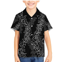Hawaii Plumeria Lei Family Matching Mermaid Dress and Hawaiian Shirt Aloha Festive Vibe LT7 Son's Shirt Black - Polynesian Pride