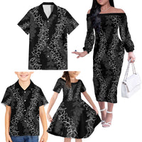 Hawaii Plumeria Lei Family Matching Off The Shoulder Long Sleeve Dress and Hawaiian Shirt Aloha Festive Vibe LT7 - Polynesian Pride