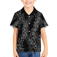 Hawaii Plumeria Lei Family Matching Summer Maxi Dress and Hawaiian Shirt Aloha Festive Vibe LT7 Son's Shirt Black - Polynesian Pride