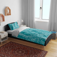 Hawaii Plumeria Lei Bedding Set Aloha Festive Vibe - Teal