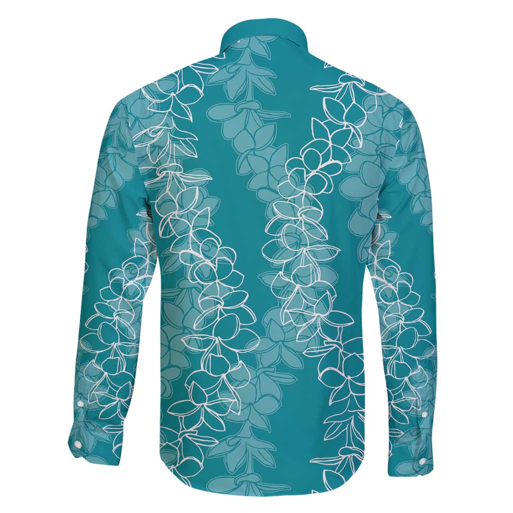 Hawaii Plumeria Lei Family Matching Tank Maxi Dress and Hawaiian Shirt Aloha Festive Vibe - Teal LT7 - Polynesian Pride
