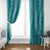 Hawaii Plumeria Lei Window Curtain Aloha Festive Vibe - Teal