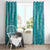 Hawaii Plumeria Lei Window Curtain Aloha Festive Vibe - Teal