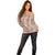 Hawaii Plumeria Lei Off Shoulder Sweater Aloha Festive Vibe - Beige