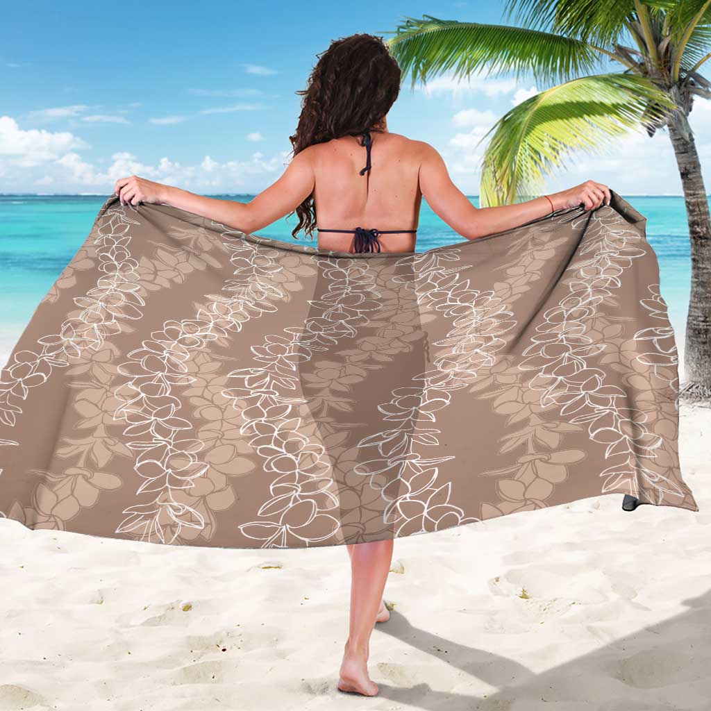 Hawaii Plumeria Lei Sarong Aloha Festive Vibe - Beige