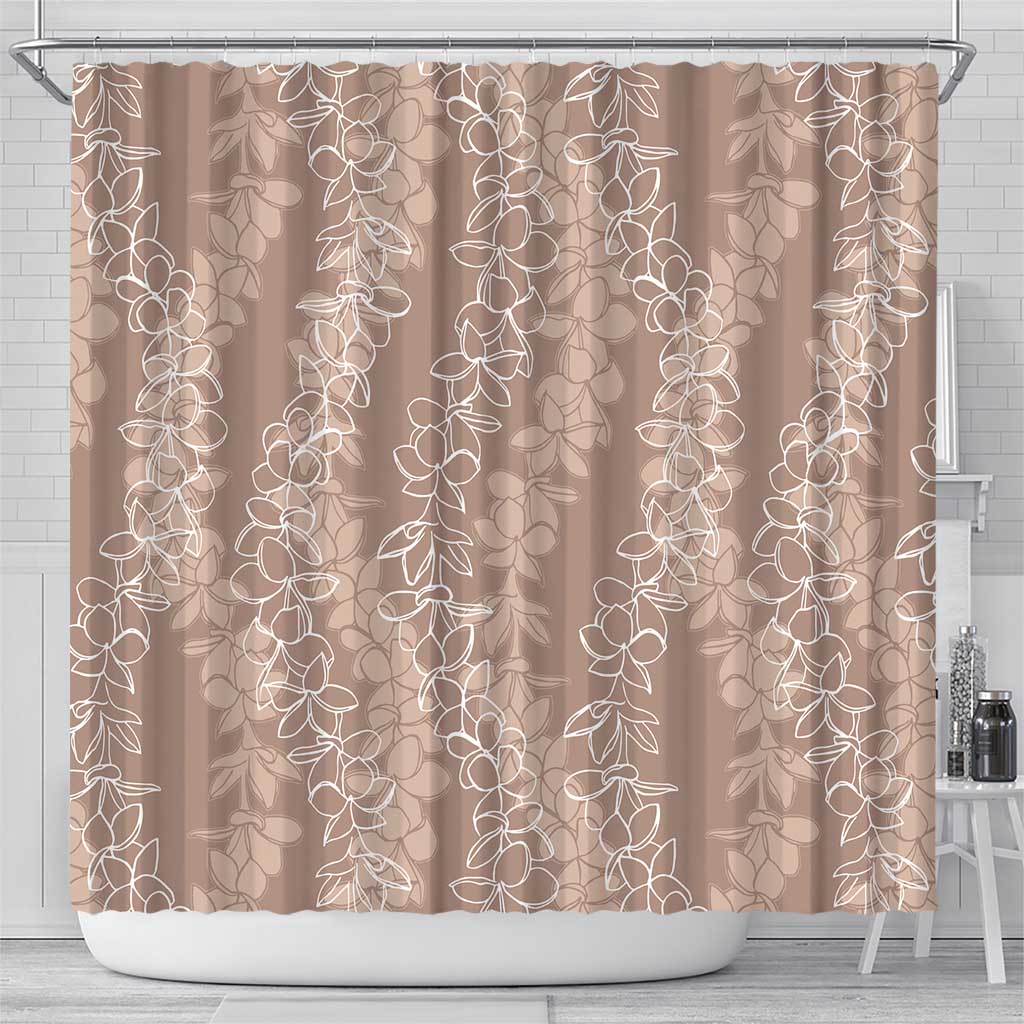 Hawaii Plumeria Lei Shower Curtain Aloha Festive Vibe - Beige LT7 - Polynesian Pride