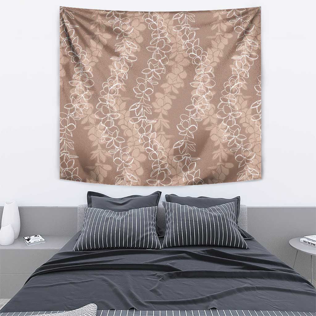 Hawaii Plumeria Lei Tapestry Aloha Festive Vibe - Beige