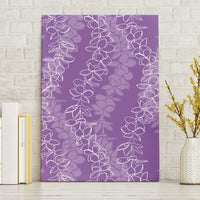 Hawaii Plumeria Lei Canvas Wall Art Aloha Festive Vibe - Violet