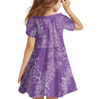 Hawaii Plumeria Lei Family Matching Off The Shoulder Long Sleeve Dress and Hawaiian Shirt Aloha Festive Vibe - Violet LT7 - Polynesian Pride