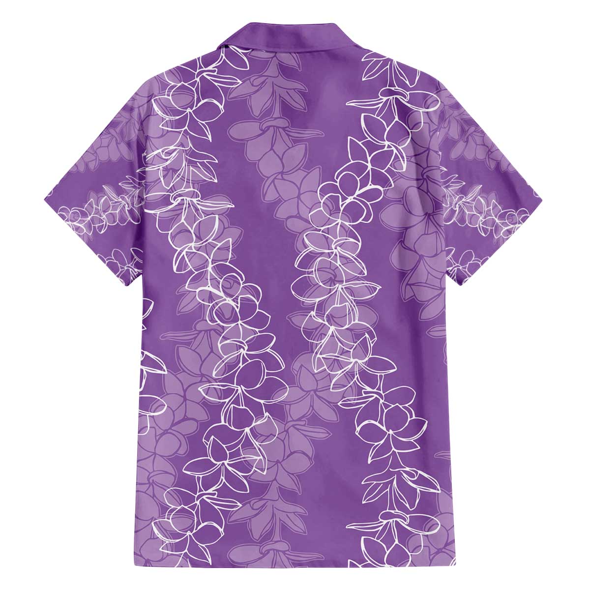 Hawaii Plumeria Lei Family Matching Off Shoulder Short Dress and Hawaiian Shirt Aloha Festive Vibe - Violet LT7 - Polynesian Pride