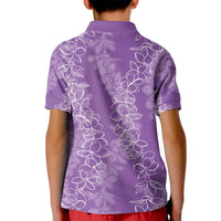 Hawaii Plumeria Lei Kid Polo Shirt Aloha Festive Vibe - Violet