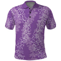 Hawaii Plumeria Lei Polo Shirt Aloha Festive Vibe - Violet LT7 Violet - Polynesian Pride