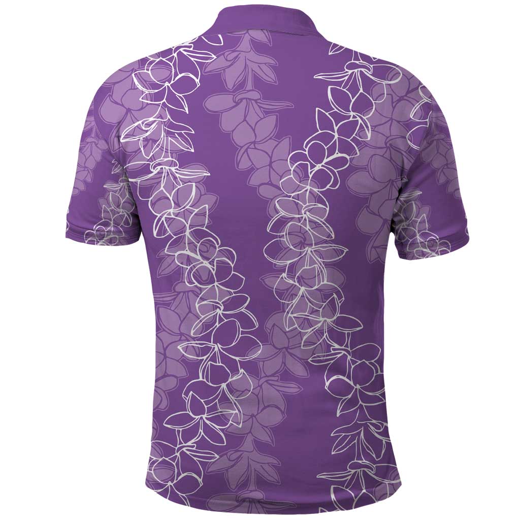 Hawaii Plumeria Lei Polo Shirt Aloha Festive Vibe - Violet LT7 - Polynesian Pride