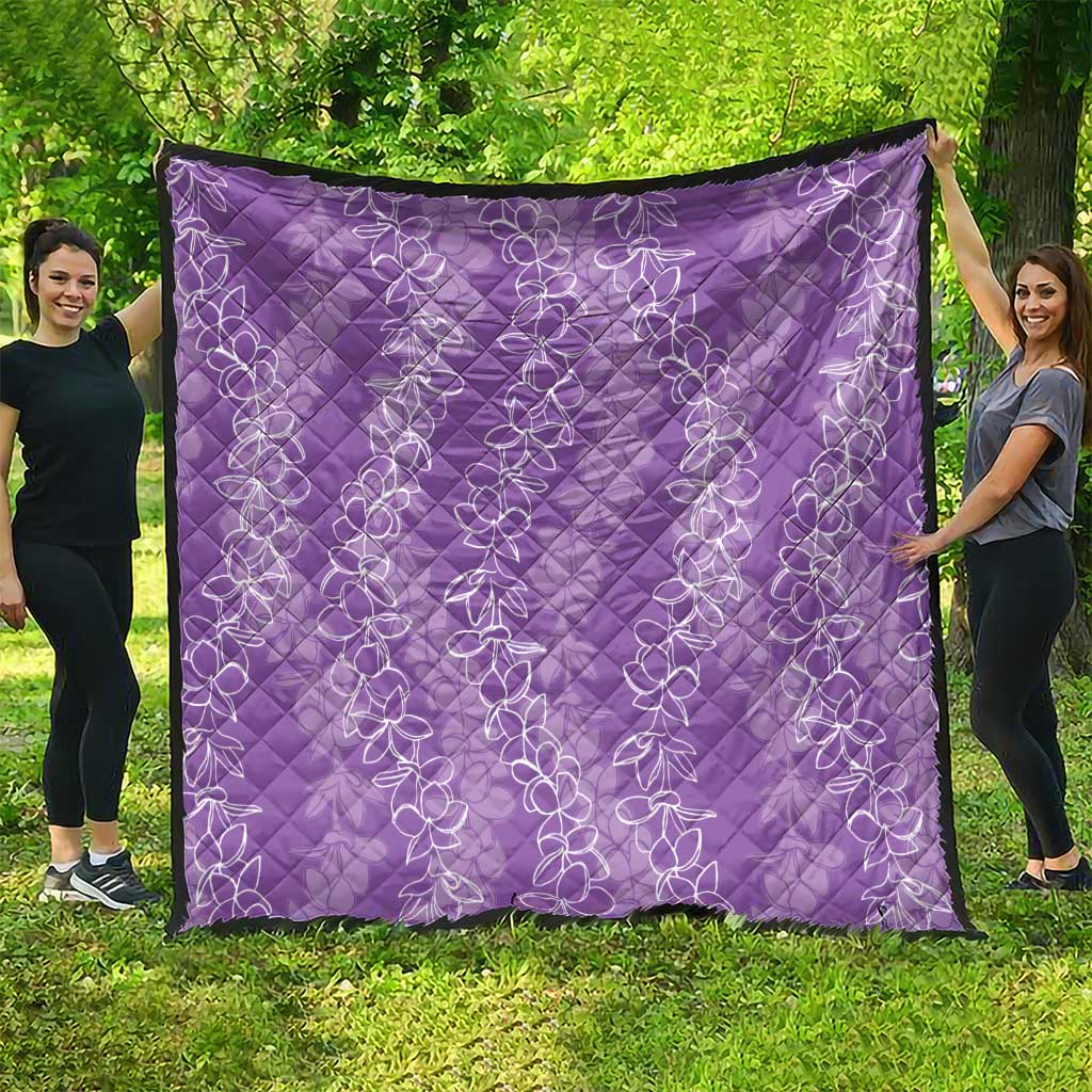 Hawaii Plumeria Lei Quilt Aloha Festive Vibe - Violet