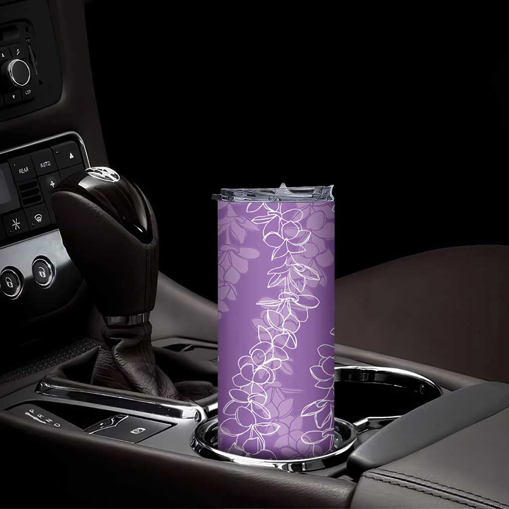 Hawaii Plumeria Lei Skinny Tumbler Aloha Festive Vibe - Violet