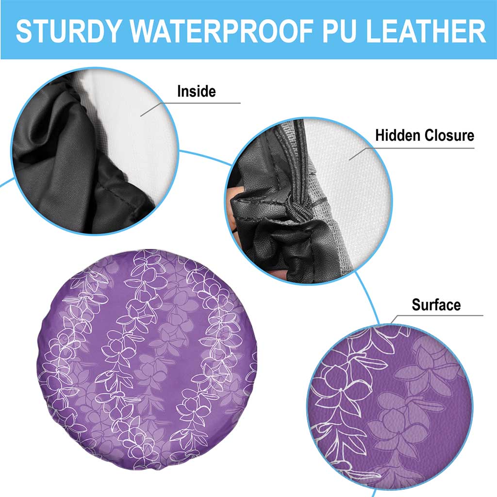 Hawaii Plumeria Lei Spare Tire Cover Aloha Festive Vibe - Violet