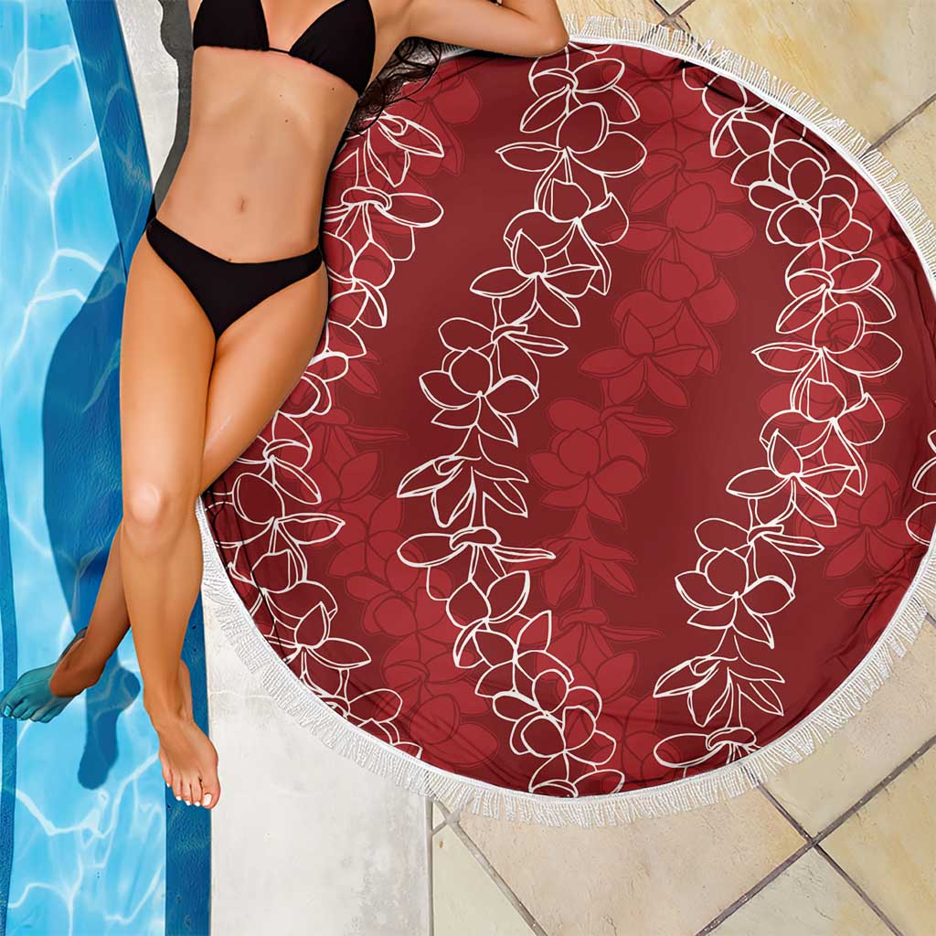 Hawaii Plumeria Lei Beach Blanket Aloha Festive Vibe - Crimson
