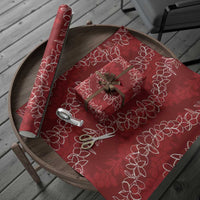 Hawaii Plumeria Lei Wrapping Paper Aloha Festive Vibe - Crimson