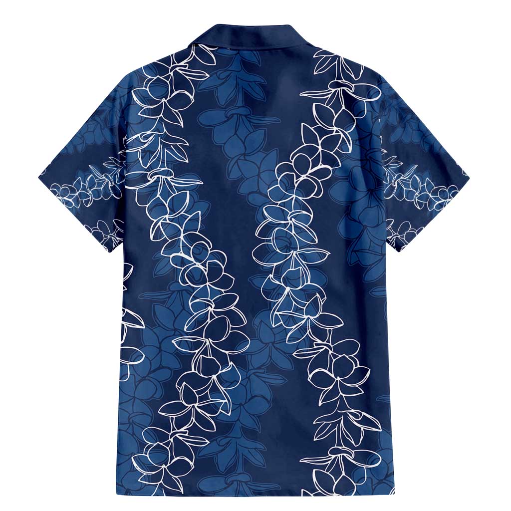 Hawaii Plumeria Lei Family Matching Mermaid Dress and Hawaiian Shirt Aloha Festive Vibe - Navy Blue LT7 - Polynesian Pride