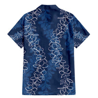 Hawaii Plumeria Lei Family Matching Mermaid Dress and Hawaiian Shirt Aloha Festive Vibe - Navy Blue LT7 - Polynesian Pride