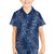 Hawaii Plumeria Lei Family Matching Off The Shoulder Long Sleeve Dress and Hawaiian Shirt Aloha Festive Vibe - Navy Blue